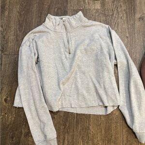 Gray Quarter-Zip Women's Top